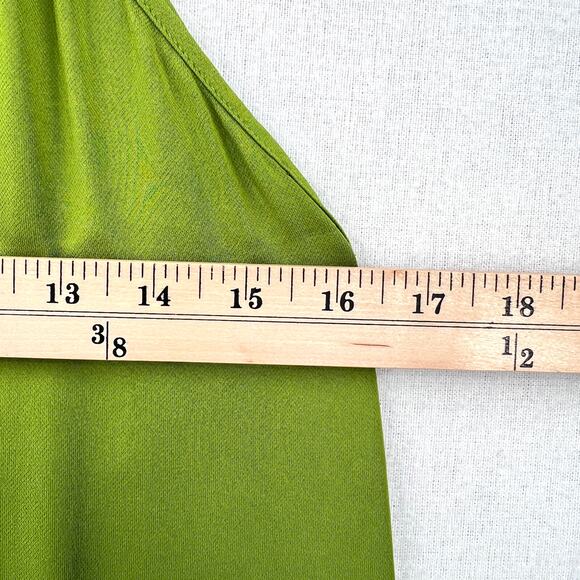 ZARA Midi Slip Dress Women Small Green Sleeveless A-line Strappy High Neck Satin - Picture 15 of 16